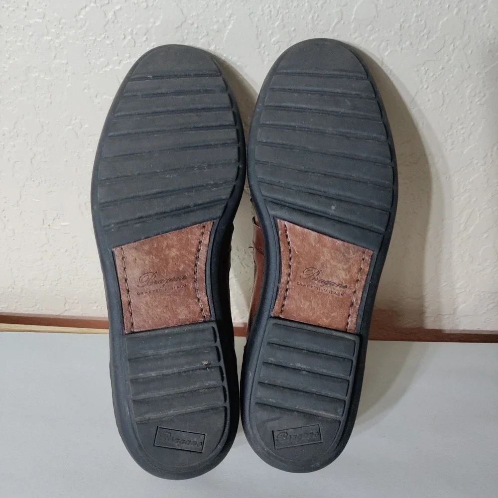 Bragano By Cole Haan Brown Woven Leather Huarache Slip On Loafers Shoes Size 9